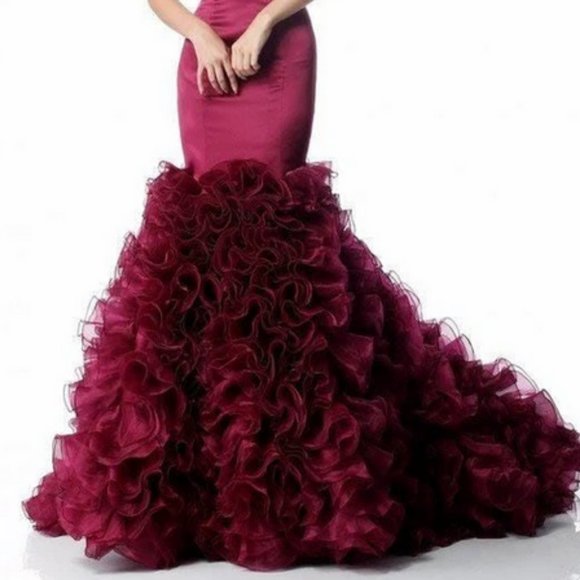 Sherri Hill Rouched Ruffled Mermaid  - Read below - Picture 2 of 11